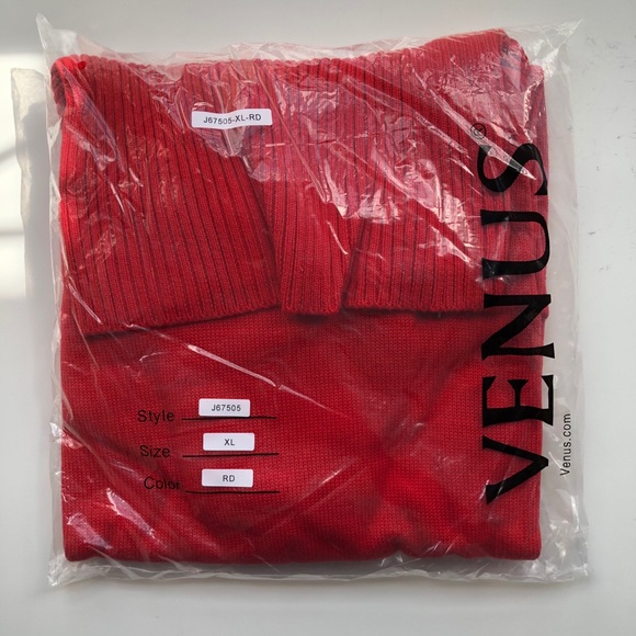 Studded Cowl Neck Sweater, Red XL - Picture 7 of 8